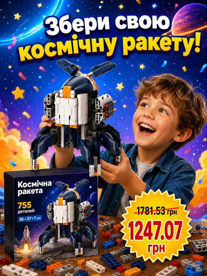 Конструктор "Космічна ракета" 755дет в коробці KD99001 (Р) р.38*27*7см купити