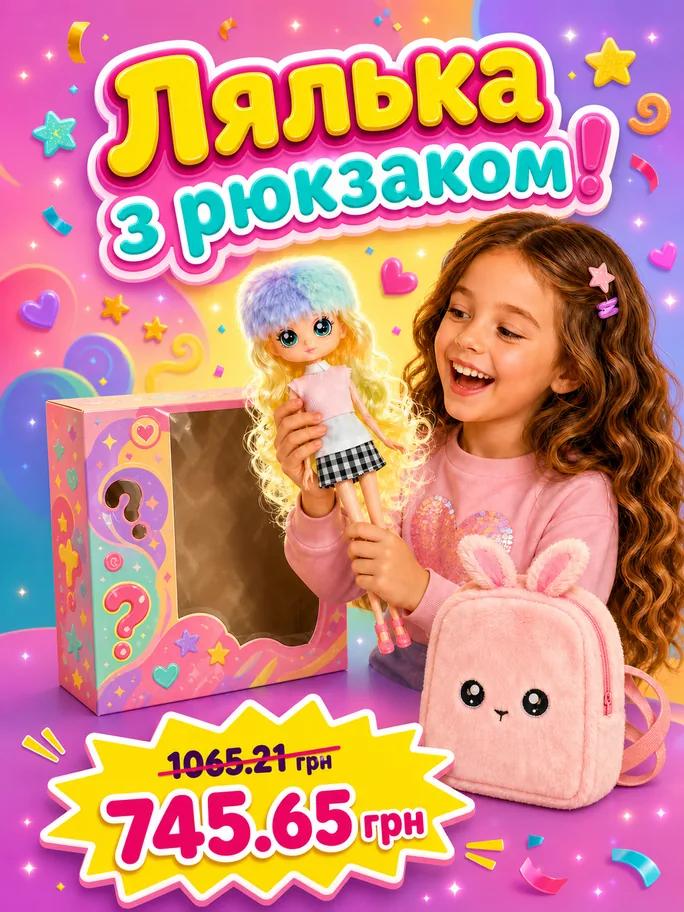 Лялька герой з рюкзаком в коробці, 2 види LK1175 р.38*31,2*9см купити