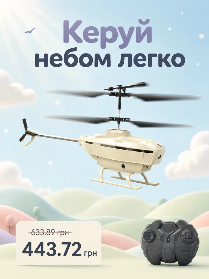 Гелікоптер на радіокеруванні, акумулятор, в коробці LH-2023 р.38*16*17см купити
