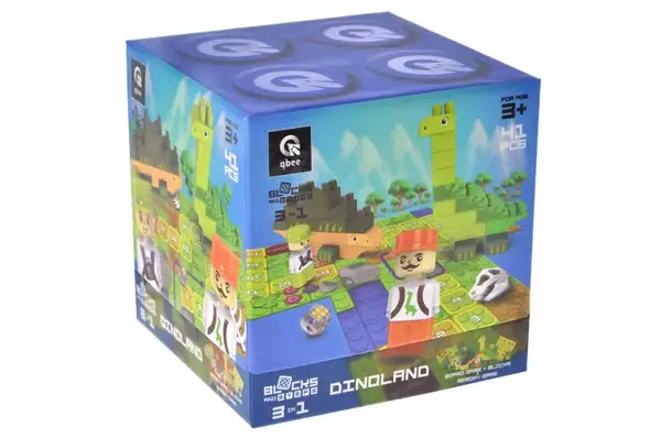 Конструктор блочний QB300-101 "Block&Steps: Земля динозаврів" + ходилка і меморі гра 3в1, 41дет. qbee купити недорого в Україні, фото 5