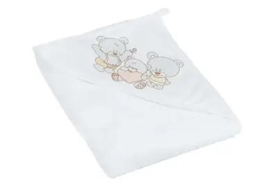 Рушник для купання з капюшоном "Ведмедик" р.80x80, 100%бавовна (біла перлина) MS-014 80x80-118 TEGA купити