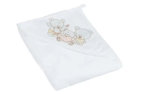 Рушник для купання з капюшоном "Ведмедик" р.80x80, 100%бавовна (біла перлина) MS-014 80x80-118 TEGA купити