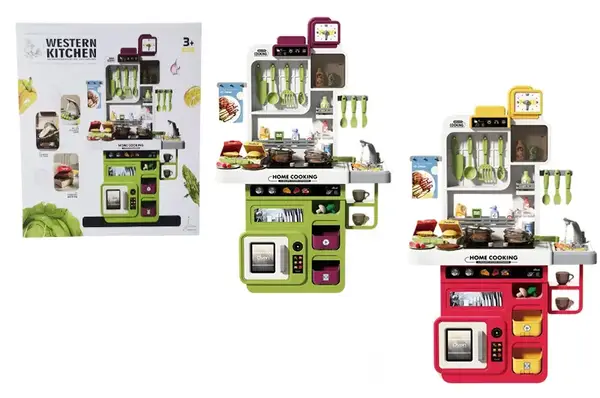 Кухня 918A з посудом на батарейках,з музикою,світлом,парою.водою,2 кольори, у коробці р.40x13,5x40 см купити