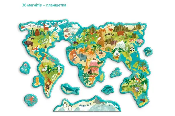 Магнітна гра 200267 "Мапа Світу: Тваринки" DoDo купити недорого в Україні, фото 3
