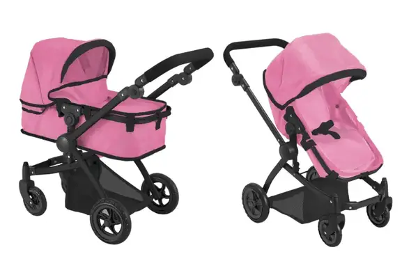 Візок для ляльки 2в1 9651B MAESTRO BAG PINK з сумкою металевий, в коробці р. 52,5x15x38 см CARRELLO купити