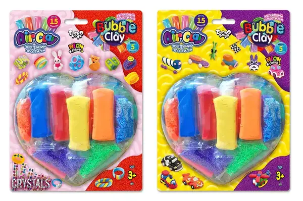 Набір для ліплення ARBB-03-01,02 "Air Clay+Bubble Clay" на блістері DANKO купити
