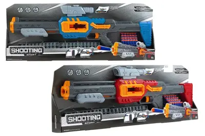 Бластер на поролонових патронах, в коробці, 2кольори 690003 р.70*6,5*26,5см купити