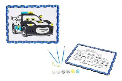 Картина по номерах Puz-22952 "Поліцейська машина" дерев'яна, формат А4 PuzzleOk купити