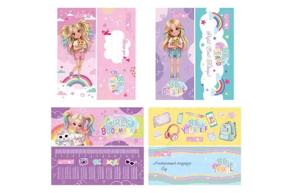 Набір ламінованих закладок для книг LS-07 "GIRLS BOOKMARKS" купити недорого в Україні, фото 3