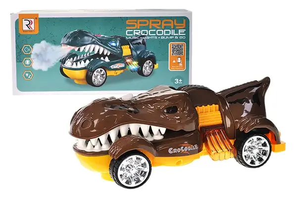 Машина "Крокодил" з димом, світлом і музикою, в коробці ZR192-3 р.22*8,8*10,4см купити