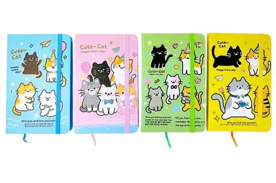 Блокнот на гумці 763692ML, А5 13.6×20.8 cm, 80 арк.,тверда обкладинка Cute Cat купити