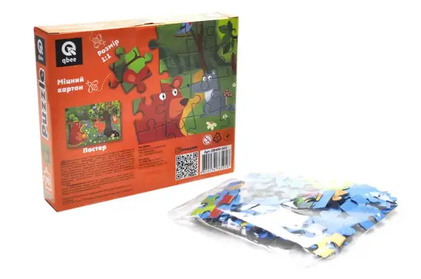 Пазли - 70 елм. - QB400-002 "Лісові мешканці" qbee купити недорого в Україні, фото 3