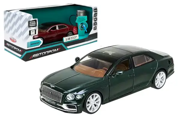 Машина (електро) металева АВТОПРОМ 68718R/ 68718G 1:38 "Bentley Flying Spur Hybrid" батар., світло, звук, відкр.двері, капот, багаж., коробка купити