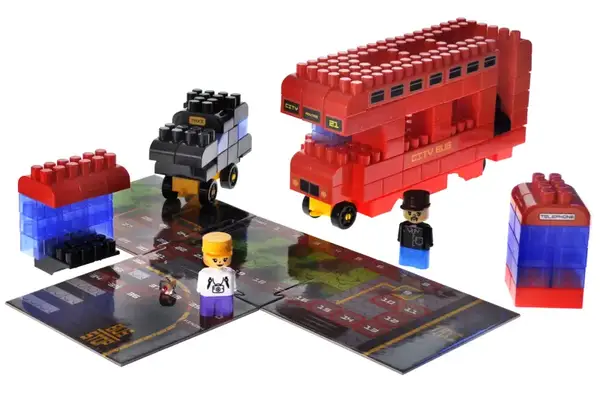 Конструктор блочний QB300-203 "Block&Steps: Міські Маршрути" + ходилка і меморі гра 3в1, 129дет. qbee купити недорого в Україні, фото 2