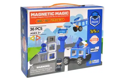 Конструктор магнітний "Поліція" 36дет LQ662 р.27*21*6,6см купити