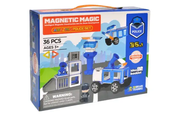 Конструктор магнітний "Поліція" 36дет LQ662 р.27*21*6,6см купити