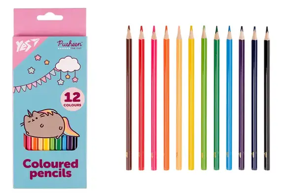 Олівці кольорові Yes 12 кольорів Pusheen бірюзовий 290721 купити