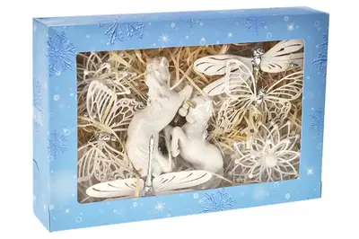 Набір новорічних іграшок Новорічна коробка №8 30x20x6 см купити