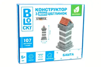 Будівельний набір для творчості з міні-цеглинок BLOCKY "Башта" 31022 STRATEG купити