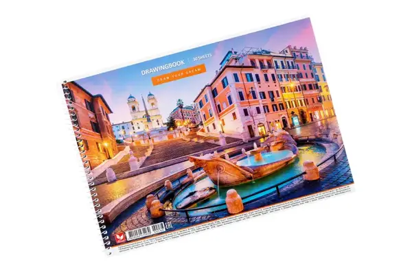 Альбом д/малювання Школярик на спіралі, A4 30 арк.120г/м2 -563 тиснення PB-SC-030-8007/PB-SC-030-8008/PB-SC-030-8009 купити недорого в Україні, фото 2