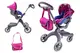 Візок металевий. 9631-RoseRed знімна люлька, ручка регулюється, 2 положення, сумка, р-р коляски 65*42 купити недорого в Україні, фото 36221