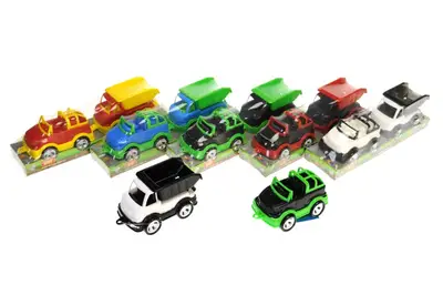 Набір автомобілів (позашляховик, вантажівка) "Mini Matik", планшет, 002/6 BAMSIC купити