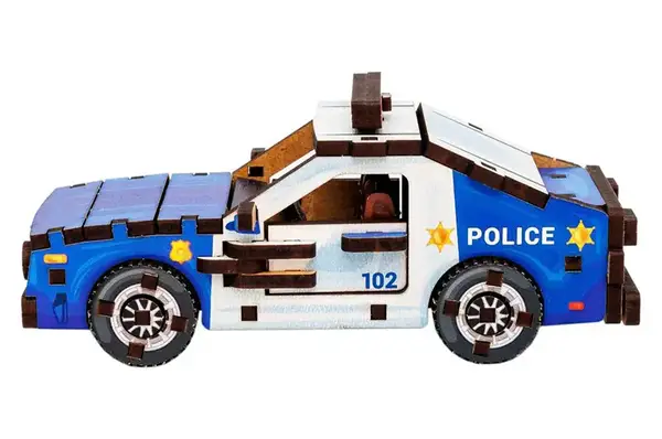 Конструктор 3D Puz-00971, дерев'яний"Turbo Police" PuzzleOk купити недорого в Україні, фото 4