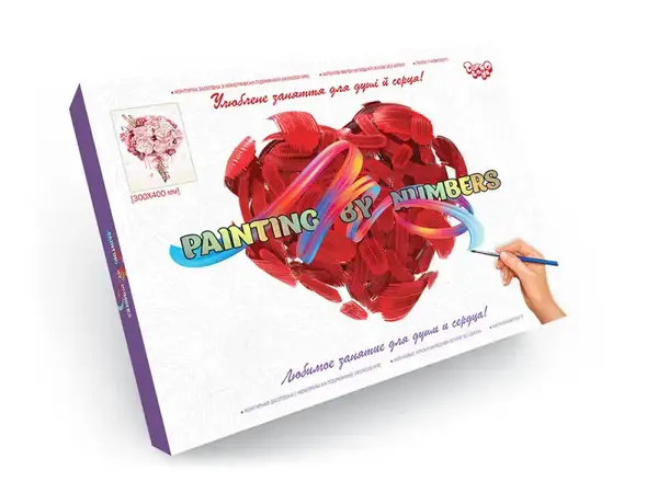 Набір для розпису по номерах 30x40 см KpN-03-01,02,03,04...10 "PAINTING BY NUMBERS" в коробці DANKO купити недорого в Україні, фото 5