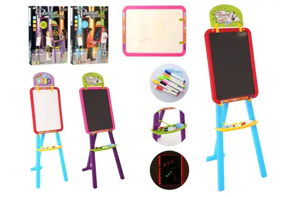 Дошка-мольберт YM823/YM824 для малювання двосторонній LED 2 кольори, коробка 55,5*5*40,5 см купити