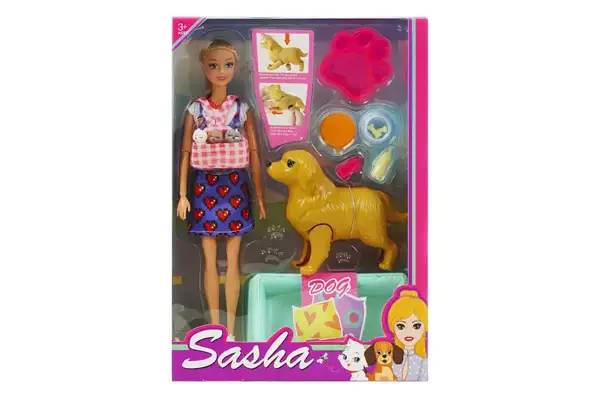 Лялька "Sasha" з собакою в коробці 51829 р.33*7*23см купити