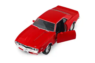 Автомодель - CHEVROLET CAMARO Z28 1968 (червоний, жовтий) TECHNODRIVE купити