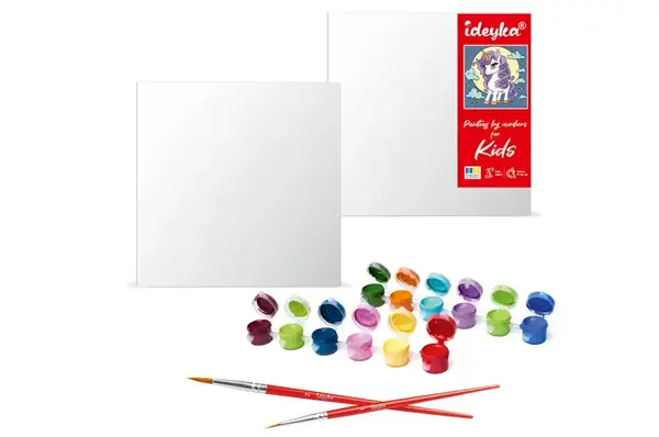 Набір для розпису по номерах 25x25 см KHO1235 "Котик і клубочок" Ideyka купити недорого в Україні, фото 2