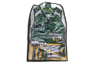 Набір інструментів (жилет, плоскогубці, пила, молоток, викрутка) в чохлі G216 р.38*4*54,5см купити