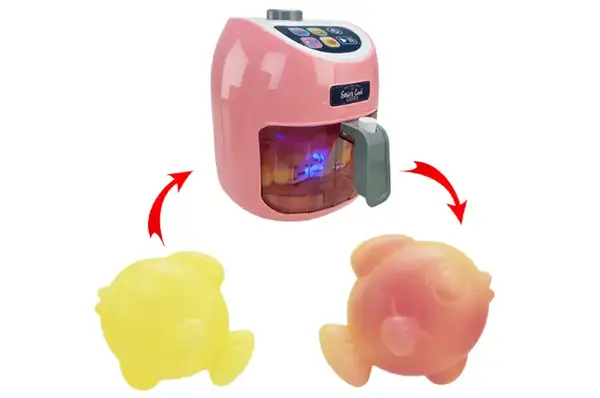 Аєрогриль LD-6613A/B батарейка, 2 види, світло, звук, змінює колір, сенсорне керування, аксес короб. 21*19*22см купити недорого в Україні, фото 3