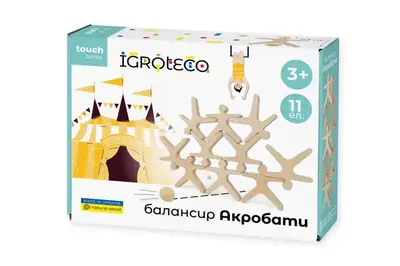 Дерев'яна гра-балансир "Акробати" 11 дет. 900491 IGROTECO купити