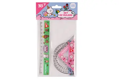 Набір лінійок Yes (3 предмети) "Line friends", лінійка 15 см 370676 купити