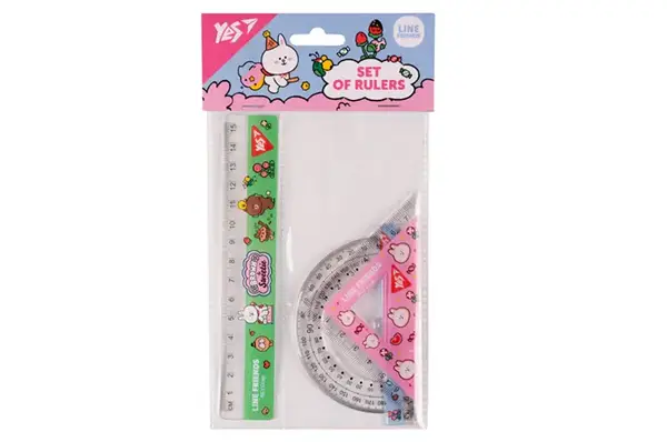 Набір лінійок Yes (3 предмети) "Line friends", лінійка 15 см 370676 купити недорого в Україні, фото 2