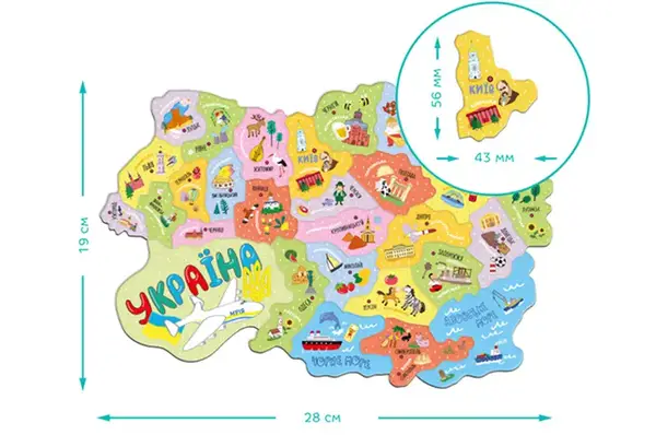 Пазл магнітний "Мапа України" 200241 DoDo купити недорого в Україні, фото 3