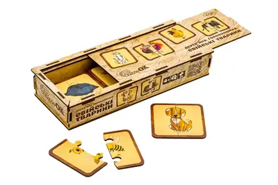 Головоломка дерев'яна Puz-37351 "Свійські тварини" PuzzleOk купити
