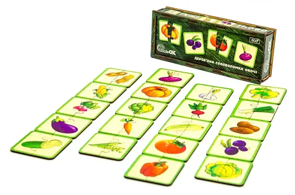 Головоломка дерев'яна Puz-95963 "Овочі" PuzzleOk купити