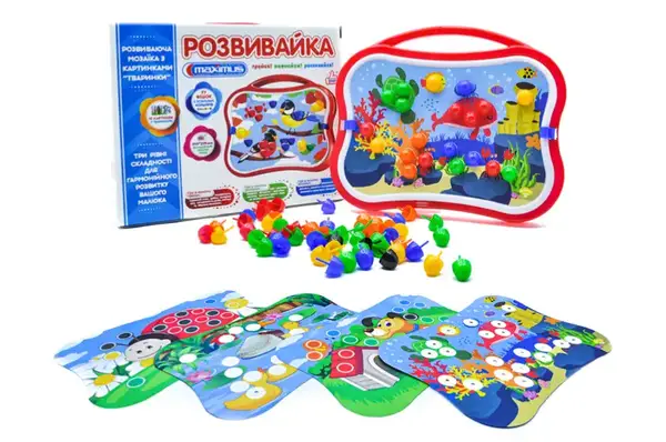 Мозаїка 5423 "Розвивайка" 77 ел., 10 картинок з тваринками Maximus купити недорого в Україні, фото 2