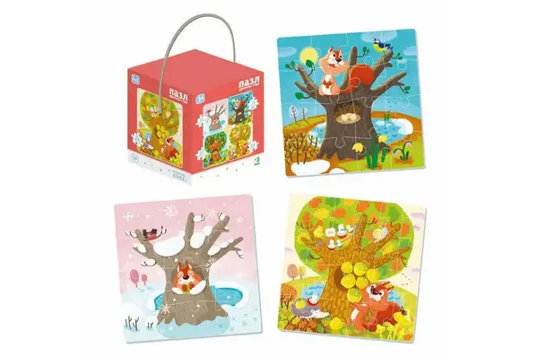 Пазли - 4в1 - 300125 "Пори року" (12,16*20*24 елм., р.22x22 см) DoDo купити недорого в Україні, фото 3