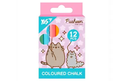 Крейда кольорова Yes "Pusheen" 12 шт, кругла купити