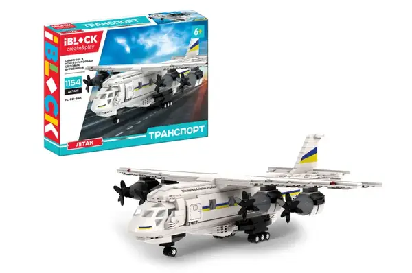 Конструктор PL-921-396, ТРАНСПОРТ Літак, 1154 деталі, інструкція та наліпки у комплекті, коробка 63,5x42,5x9 см IBLOCK купити