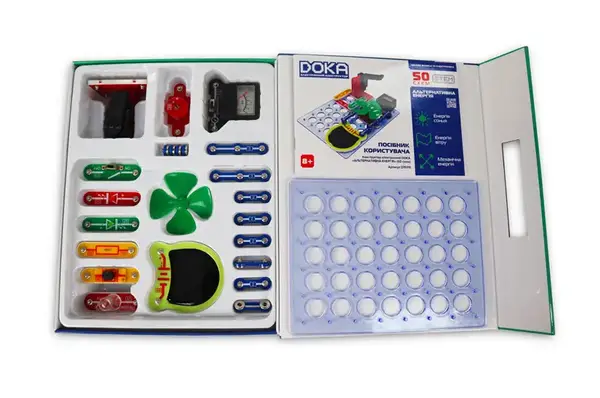 Конструктор електронний D70711 "АЛЬТЕРНАТИВНА ЕНЕРГІЯ" 50 схем DOKA купити недорого в Україні, фото 4
