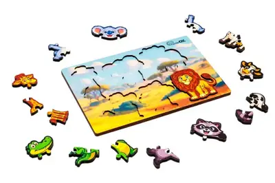 Сортер А5 "Розумний світ. Дикі тварини" Puz-88750 дерев'яний PuzzleOk купити