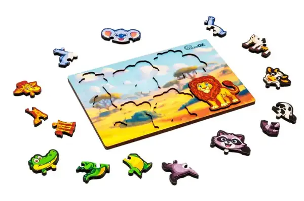 Сортер А5 "Розумний світ. Дикі тварини" Puz-88750 дерев'яний PuzzleOk купити недорого в Україні, фото 2