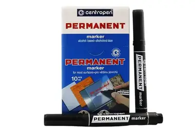Маркер перманентний 8566-BK закруглений накінечник,чорний,ціна за 1шт. CENTROPEN купити
