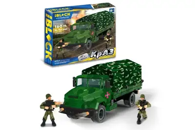 Конструктор IBLOCK PL-921-443 Армія, КрАЗ з тентом, 160 деталей, 2 фігурки у коробці 28,5*6,4*25 см Конструктор IBLOCK PL-921-443 Армія, КрАЗ з тентом, 160 деталей, 2 фігурки у коробці 28,5*6,4*25 см купити