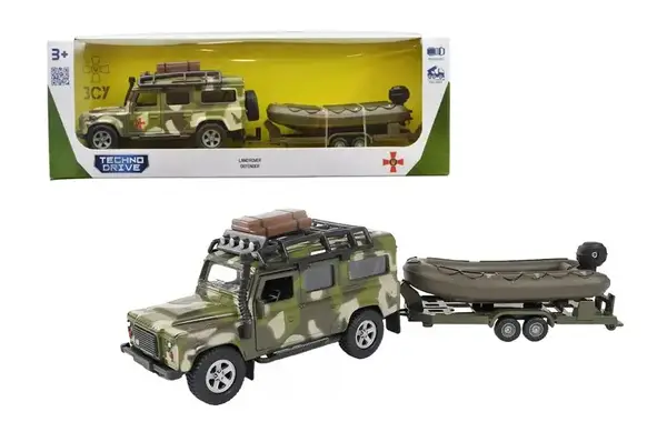Ігровий набір – LAND ROVER DEFENDER MІЛІТАРІ (з човном) 520191.270 TechnoDrive купити